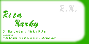 rita marky business card